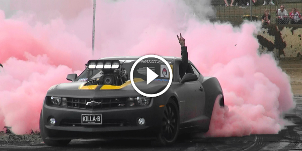 Pinky COLORED SMOKE BURNOUTS! Killa-B Blown V8 Camaro Won The UBC 7 Trophy @ Avalon Speedway 2015!!! 23