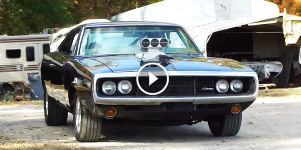 FAST AND FURIOUS BLACK BLOWN 70 Dodge CHARGER CHARGING THE CAMERA AND RIDE BY DAMN