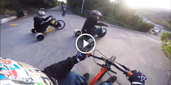 Drift trike-steepest street in the world