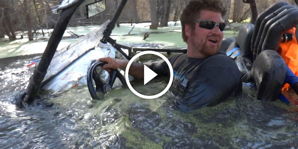 Crossing A Deep Quagmire Without A BOAT! Instead They Do It With A ATV Polaris RZR! 21