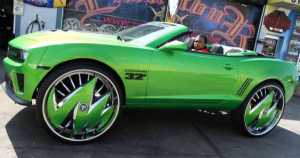 Custom Green Camaro Sits On Massive 32-inch Rims 2