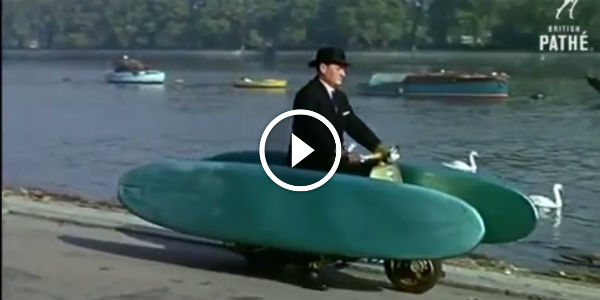 Scooter Surfboard Rack Mounted On A Scooter