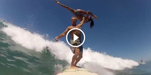 ACROBATIC SURFING STUNTS! These Partners Ride The Waves Like BOSSES 25