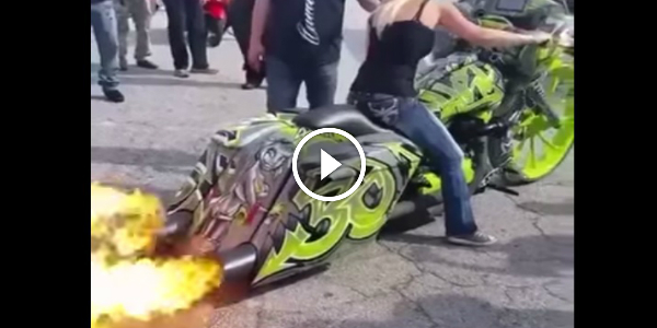 Flame Throwing Harley Davidson Chopper 2