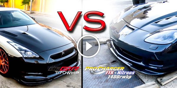NISSAN VS CORVETTE 1400rwhp C6 Z06 vs. 1170whp SZM BLGTR 1300