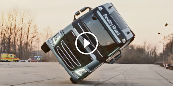 CRAZY STUNT Volvo FH Truck Does SIDE WHEELIE 4