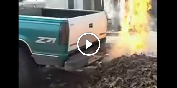 Setting LEAVES ON FIRE With A Chevy Z71 TRUCK 11