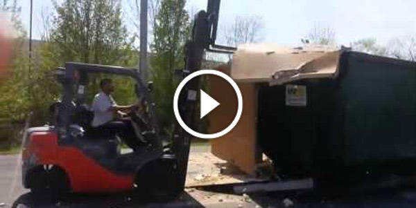 SHED DEMOLITION WITH A FORK LIFTER