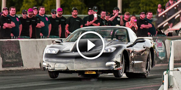 Pro Mod CORVETTE ROLL RACING on the Drag Strip