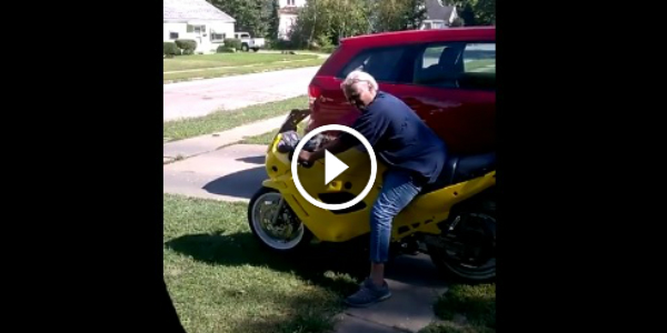 COOL GRANDMA Rides With A Motorbike Away 13