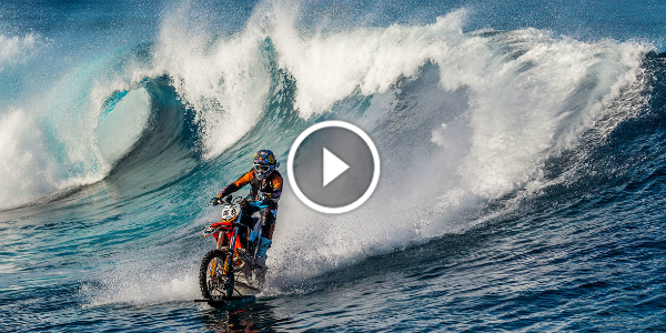 Dirt Bike Surfing EPIC STUNT Riding The Waves Of TAHITI With A DIRT BIKE ROBBIE MADDISON 62