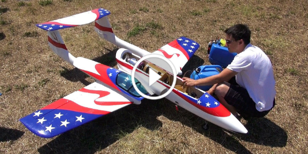 XL JET POWERED BOOMERANG RC PLANE IS UP 213