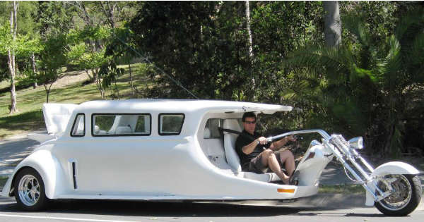 King For Life With This All White Harley Davidson LIMO 1