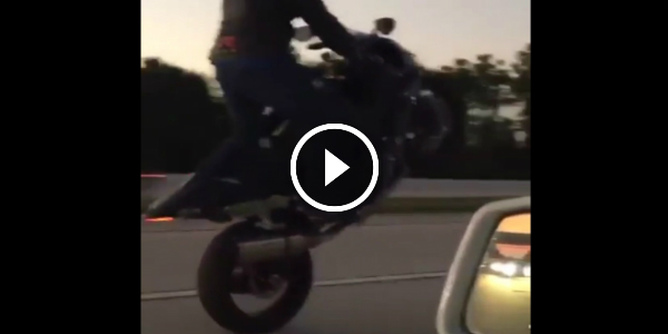 The Most EXTRAORDINARY BIKE WHEELIE On The HIGHWAY wheelie 25