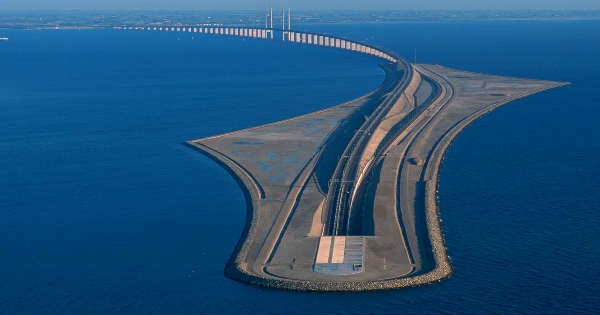 Oresund Bridge! The Bridge Connecting Malmo And Copenhagen In And Over ...