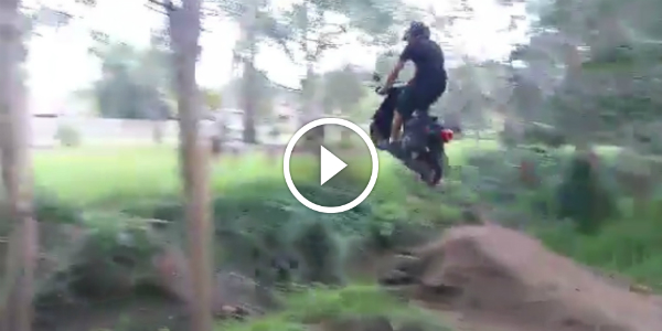 SWEET SCOOTER JUMP Over A Creek