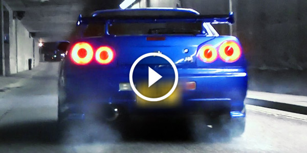 Nissan Skyline engine R34 GTR Revs and LAUNCH in tunnel