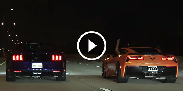 C7 vs C6 Vette STINGRAY vs MUSTANG Highway Pulls