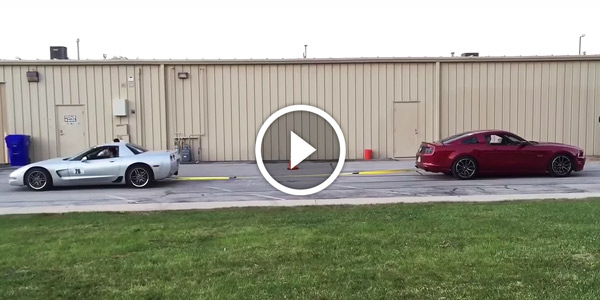 CHEVY VS FORD TUG Chevy Corvette Z06 C5 vs 2014 Ford Mustang GT Tug O War