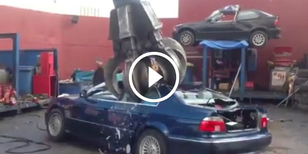 BMW Destruction A DECENT BMW Has Turned Into SCRAP METAL DESTRUCTION Machine 4