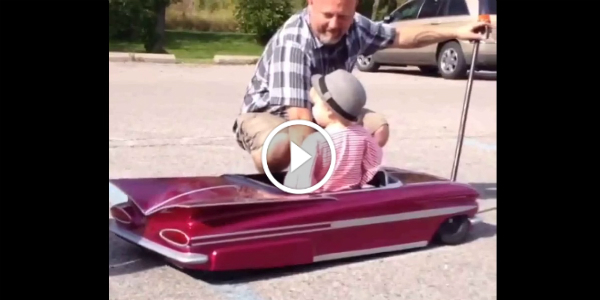 Baby Girl Checks The New Hydraulic System Of Her New 1959 IMPALA TOY CAR 165