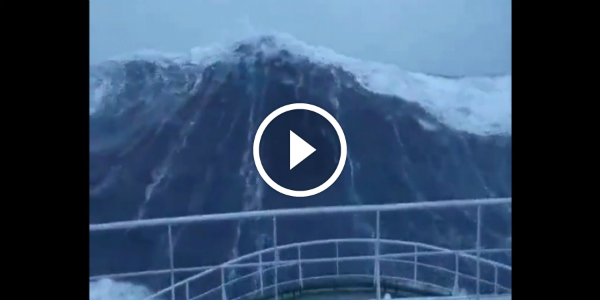 ENORMOUS WAVES 60 FOOT Strike A HUGE SHIP! First Person Recording 22
