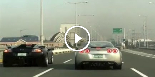Italian Sportcar VS American Muscle Car In A Highway Race Z06 CORVETTE vs LAMBORGHINI 15