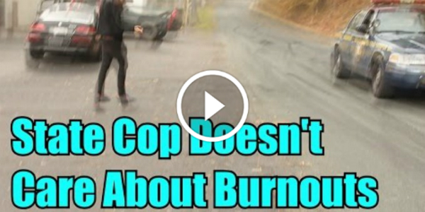 Driver Caught Doing A BURNOUT At The Wrong Place At The Wrong Time! Policeman Caught The Driver But Luckily He Pulled Through 33