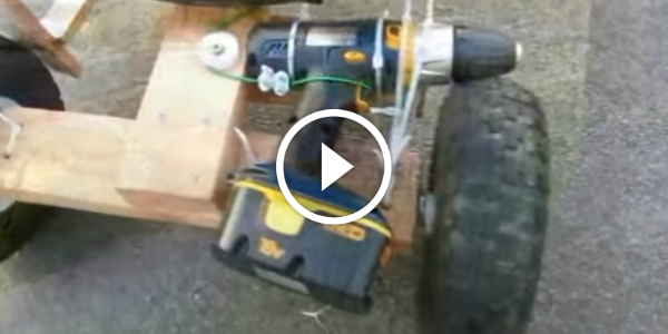 HOMEMADE GO KART Set In Motion By A DRILL Motor 23