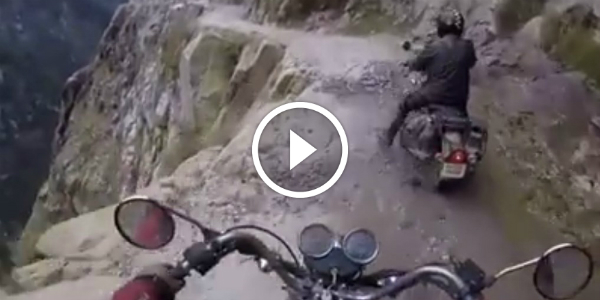 These People Ride Their Motorcycles On THE VERGE OF A DANGEROUS Road In India