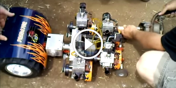 This RC PULLING TRACTOR Pulls With The Power Of 4 ENGINES 13