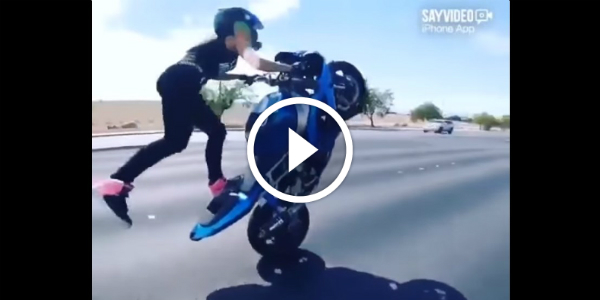 Amazing Biker Girl Who Performs Tricks While Doing A WHEELIE 3