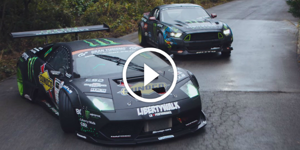 BATTLEDRIFT Between Ford Mustang RTR vs Lambo