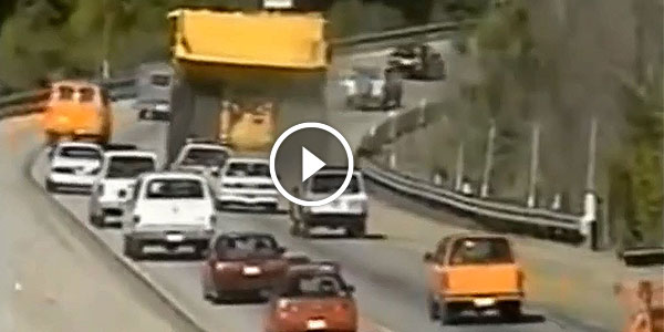 Police chase huge Yellow Dump Truck