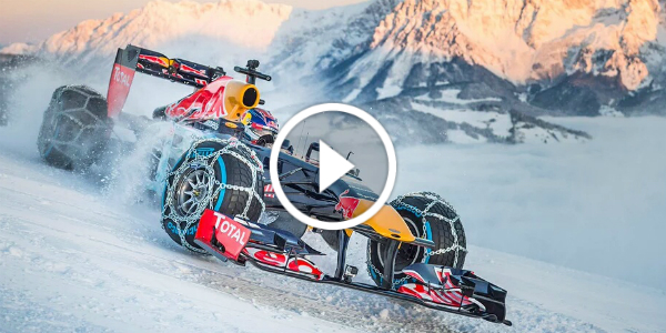 max verstappen formula 1 vehicle skiing red bull