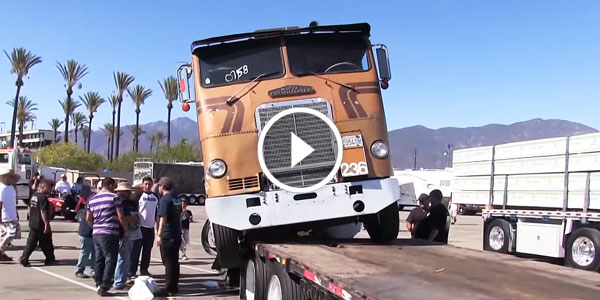 Happy Loading a Diesel Race Truck on a Trailer