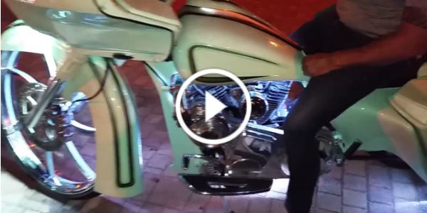 Supercharged Harley Davidson With Neon Lights 3 play