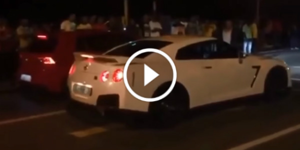 VW Golf MK7 R vs Nissan GTR R35 Drag Race 1 play
