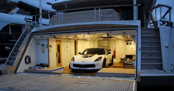 Chevy Corvette Z06 Loading On La Pellegrina Luxury Yacht In Miami 11