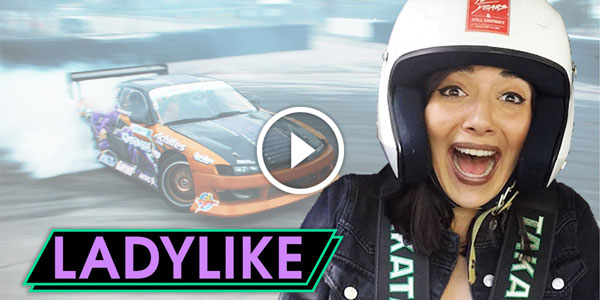 Women go drifting in race cars