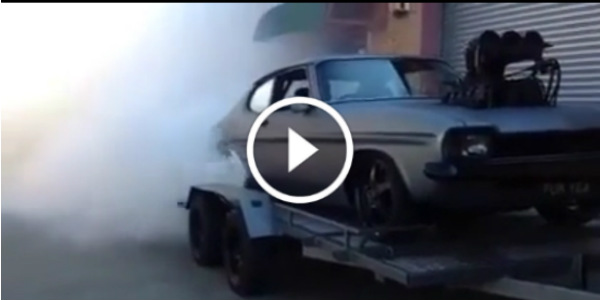 Supercharged Car Doing A Trailer Burnout 1 play