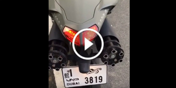 Bike Exhaust System That Looks Like Two Miniguns 31