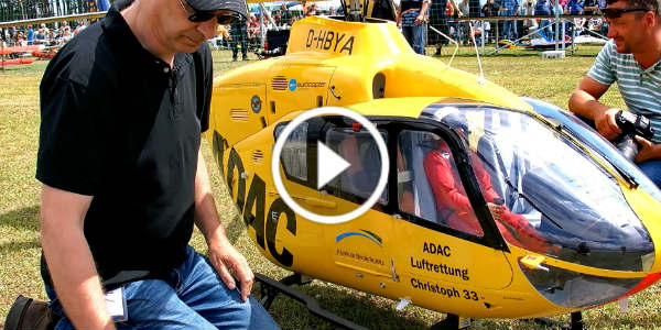 BIGGEST RC SCALE MODEL TURBINE HELICOPTER EC-135 ADAC NOTARZT CHRISTOPH 33 21