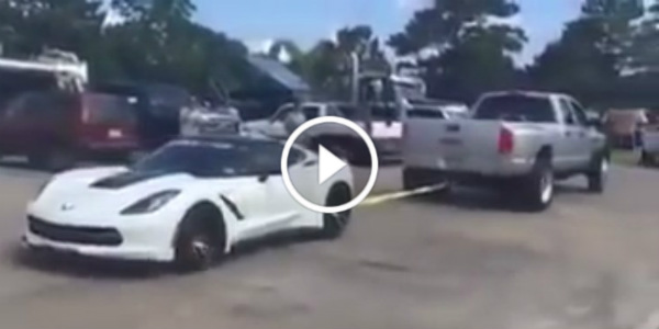 Corvette Towed Away By A Dodge Ram Driver Inconsiderate parking 1