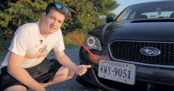 Electric Powered License Plate Frame Shows Hides Button 14