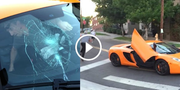 250,000 McLaren Windshield Smashed Kid Skateboard 2