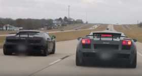 INSANE 1700HP Lamborghini Twin Turbo UGR vs Corvette C6 Z06 1