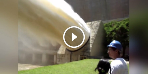 Water discharge Flowing Dam Flood Gates 11