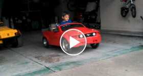 24 Volt Mustang Power Wheels Drag Race Holeshot Test Kid 3