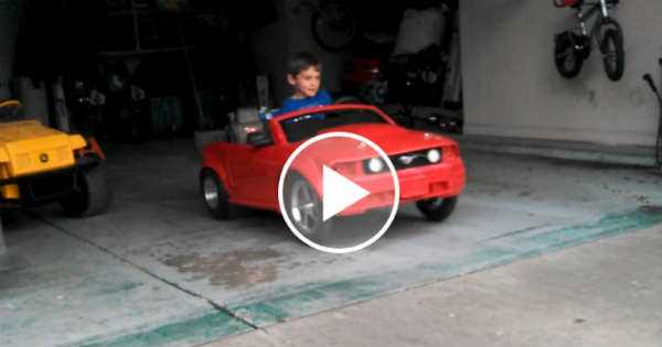 24 Volt Mustang Power Wheels Drag Race Holeshot Test Kid 3